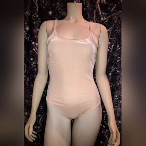 Peach Velvet Body Suit
